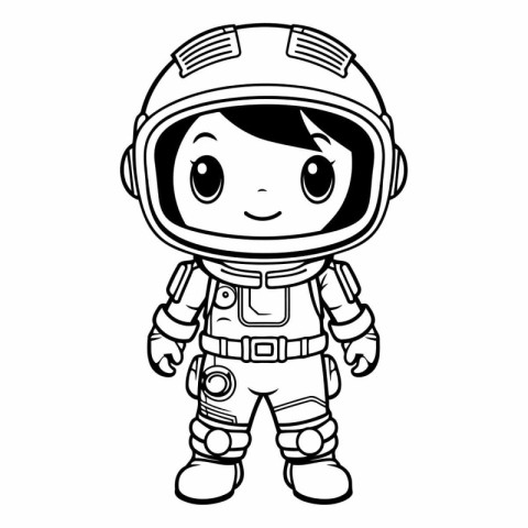 Cartoon astronaut girl of a cartoon astronaut girl.