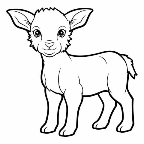 Vector illustration of Cute Cartoon Sheep for Coloring Book or P