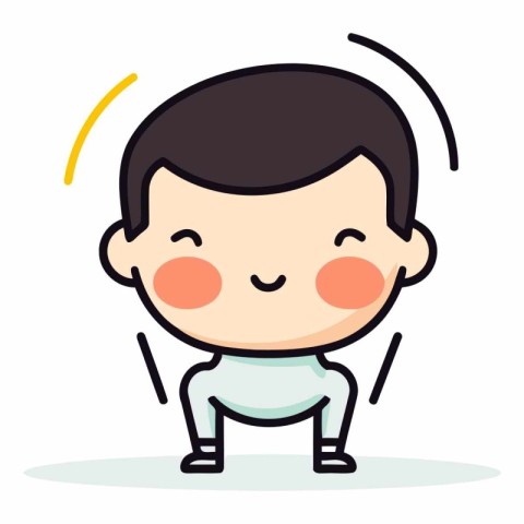 Cute little boy cartoon character. Flat design.