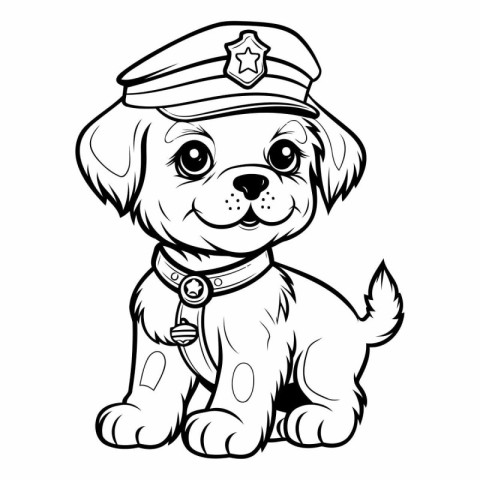 Puppy police dog in uniform for your design