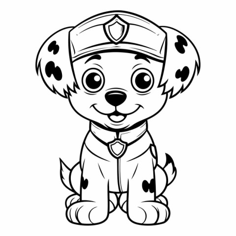 Cute cartoon dog with a pilot's cap.