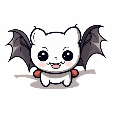 Cute Bat Cartoon Mascot Character Vector Illustration EPS10