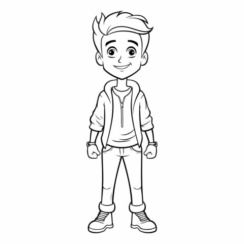 cute little boy cartoon vector illustration graphic design vecto