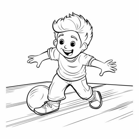 Little boy playing skateboard. sketch for your design