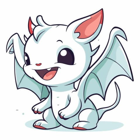 Cute cartoon dragon isolated on a white background.