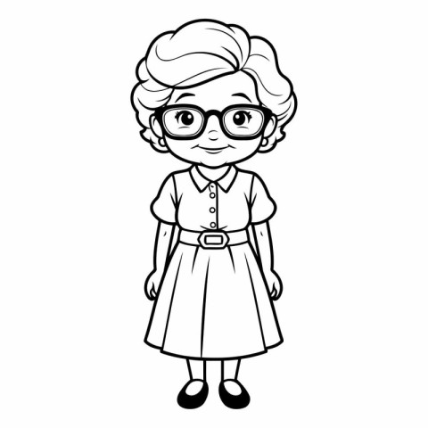 Coloring book for children: girl in glasses.