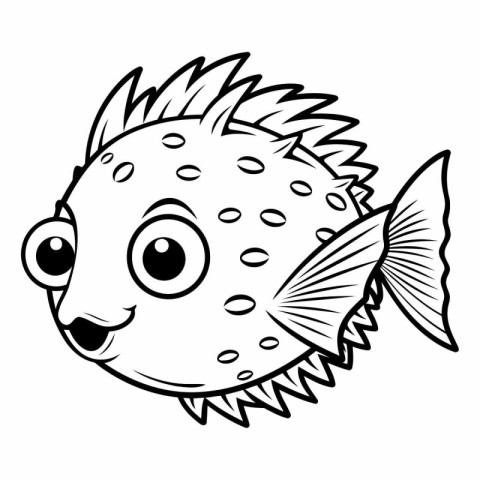 Coloring book for children: Fish (Pufferfish).