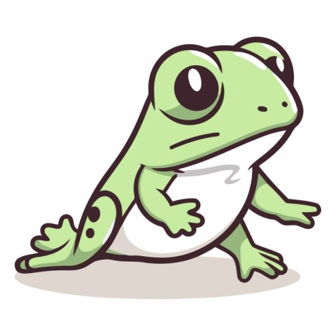 Frog cartoon character isolated on a white background.