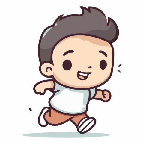 Running Baby Boy - Vector Character Cartoon IllustrationÃ¯Â»