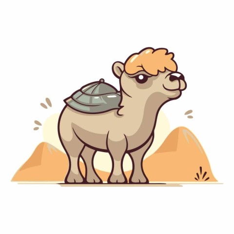 Camel in the desert of a cute camel.