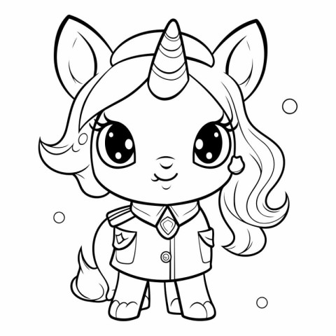 Coloring Page Outline Of Cute Unicorn.