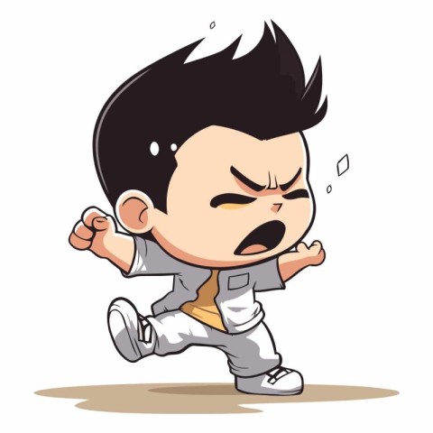 Angry Little Boy - Vector Cartoon IllustrationÃ¯Â»Â¿