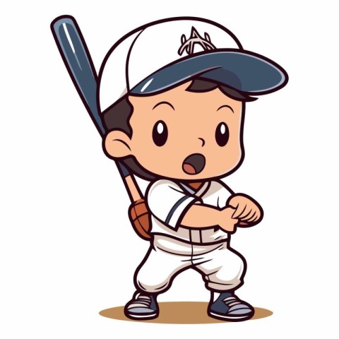 Baseball Player Mascot Character Isolated On White Background