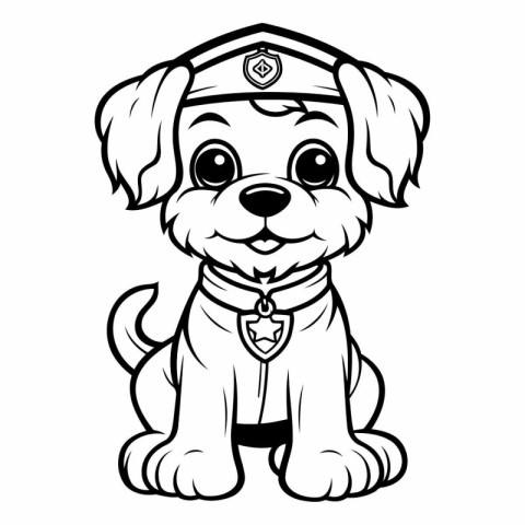 Cute cartoon dog in a pilot's cap.