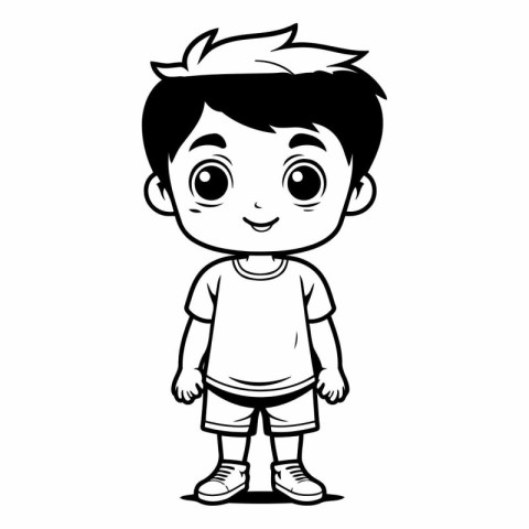 cute little boy cartoon vector illustration graphic design vecto