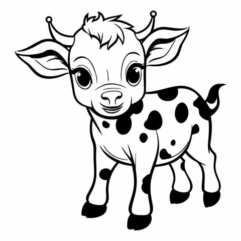 Cute cartoon cow isolated on a white background.