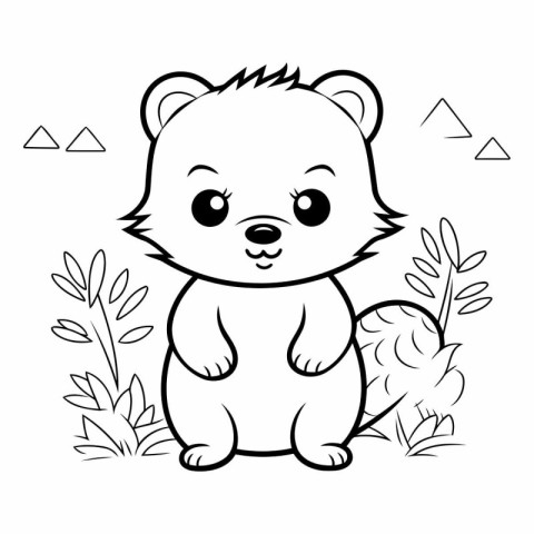 Cute little bear for coloring book or page.