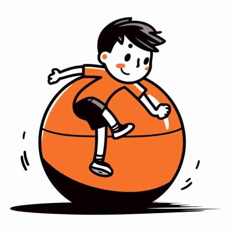 Boy playing with a ball of a boy playing with a ball.