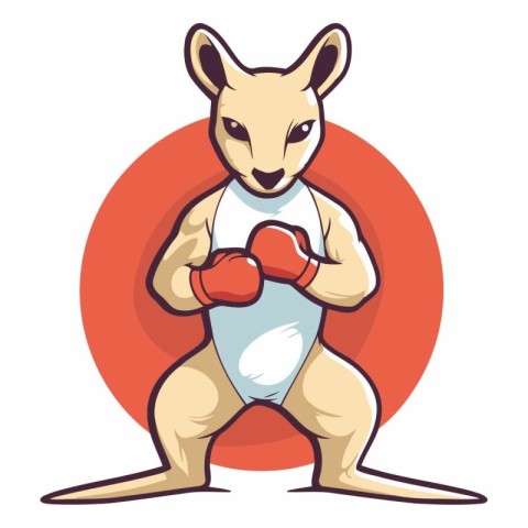 Kangaroo boxing vector illustration. Cartoon kangaroo in boxing