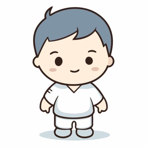 Cute little boy cartoon character vector illustration. Baby show