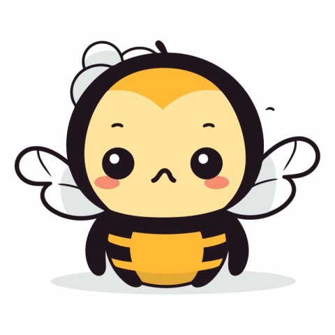 Cute cartoon bee isolated on a white background.