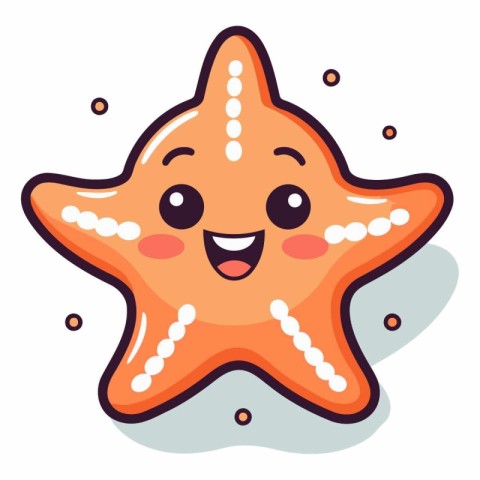 Cartoon starfish isolated on a white background.