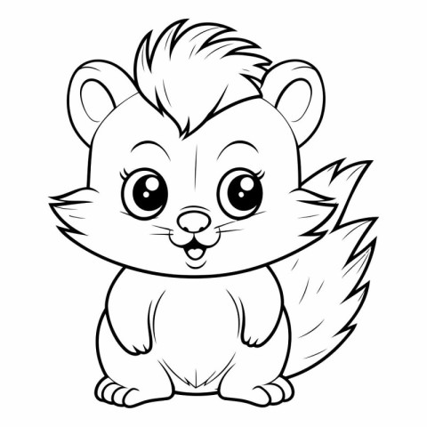 Mascot Illustration of a Cute Hamster Animal Coloring Book