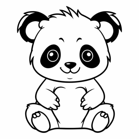 Coloring book for children: Cute panda