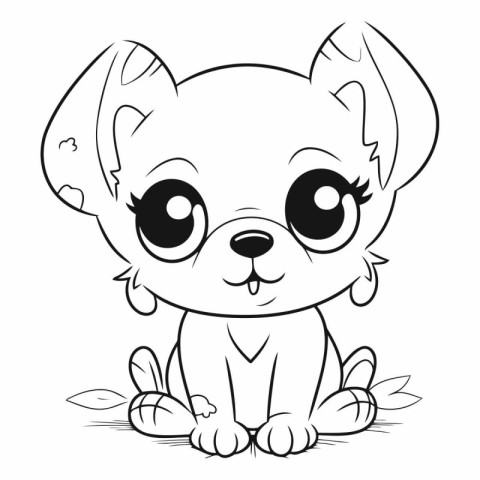 Cute little chihuahua for coloring book