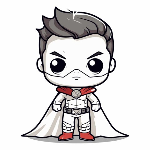 Superhero Boy Cartoon Character Vector Illustration. Mascot Desi