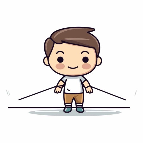 Little Boy Walking - Cute Cartoon Vector IllustrationÃ¯Â»Â