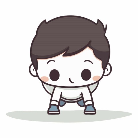 Cute boy cartoon character design. Vector illuatration.