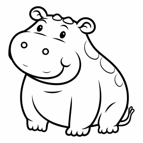 Coloring book for children: Hippopotamus (Hippo)