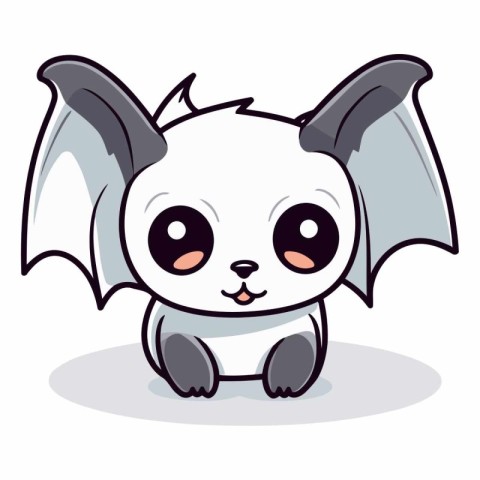 Cute cartoon bat isolated on a white background.