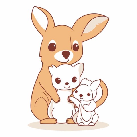 Cute kangaroo family for your design.