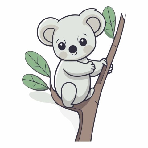 Cute koala sitting on a tree branch.