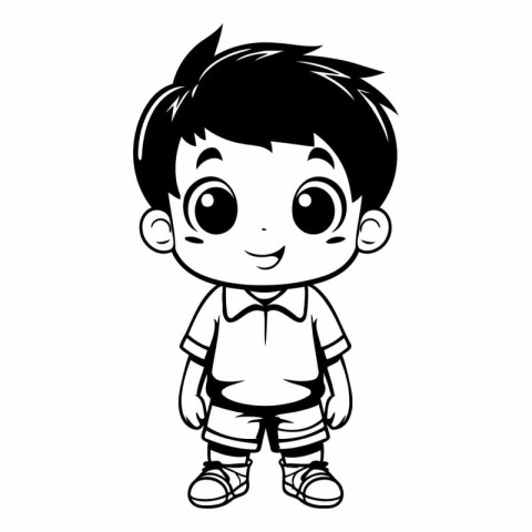 cute little boy with hairstyle and casual clothes cartoon vector