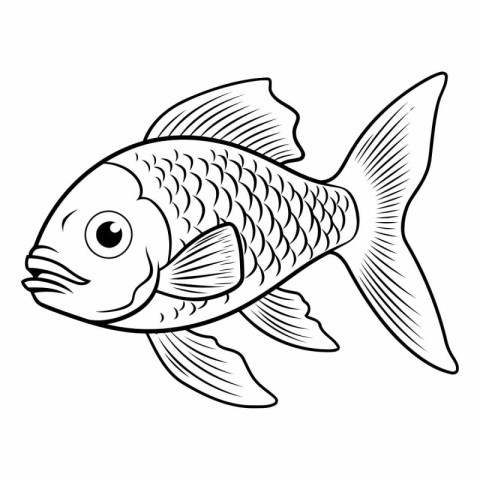 Cute fish on a white background. eps