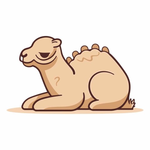 Camel isolated on white background. Cute cartoon camel