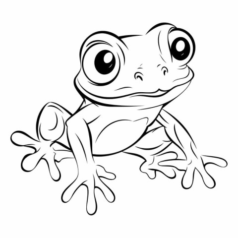 illustration of a cute frog on a white background