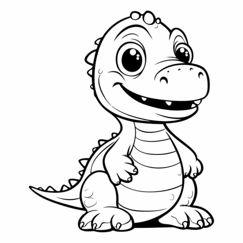 Cute Dinosaur Cartoon Mascot Character  Illustration Isolated on