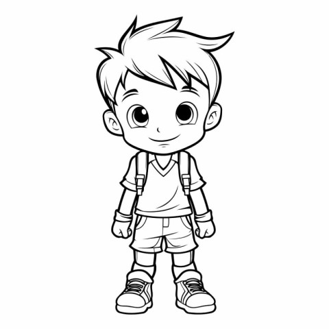 cute little boy cartoon vector illustration graphic design vecto