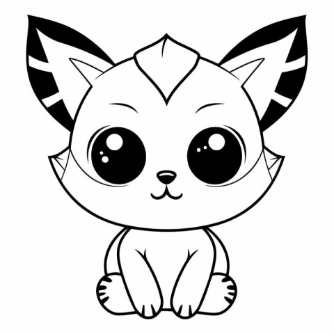 cute little cat kawaii character vector illustartion design