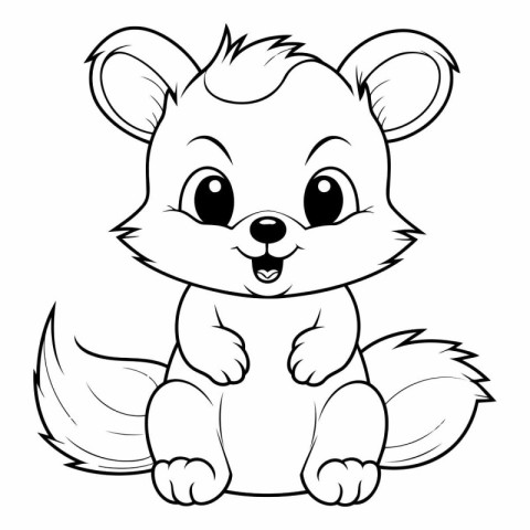 Mascot Illustration of Cute Squirrel Animal Coloring Book