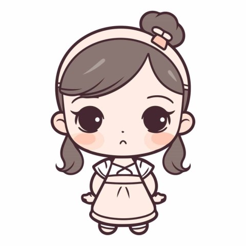 Cute little girl cartoon vector illustration graphic design.EPS