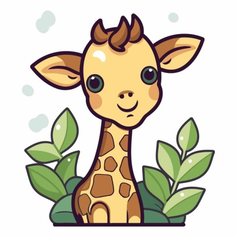 Cute cartoon giraffe of a cute animal.