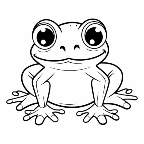 Cute cartoon frog isolated on a white background.