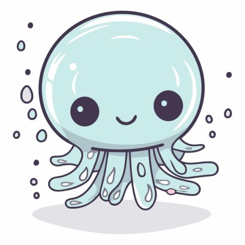 Cute cartoon jellyfish of a cute cartoon jellyfish.