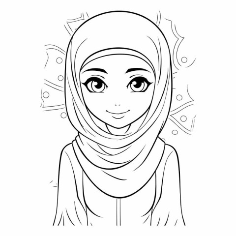 Muslim girl with hijab of a muslim girl.