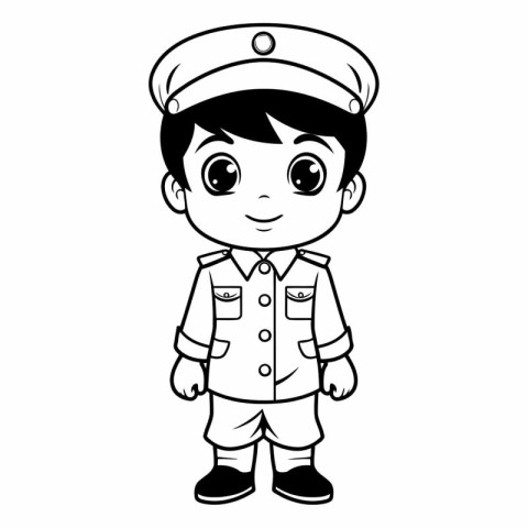 cute boy with pilot costume cartoon vector illustration graphic